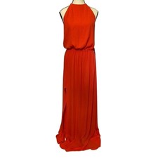 Show Me Your MuMu Women's Heather Halter High Neck Maxi Dress Large Coral Flowy