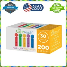 Lancets for Diabetes Testing - Multicolored - 200 Count