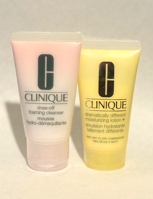 Clinique Rinse Off Foaming Cleanser & Dramatically Different Lotion - both 1 oz