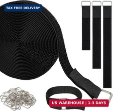 1" x16ft Hook and Loop Straps, Long Adjustable Fastening Straps with 25 Metal Bu