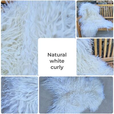 Premium Longhair Icelandic Sheepskin Sheepskins Fur Lambskin Natural Curly