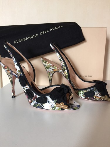 Scarpe posteriori Alessandro Dell'Acqua floreali imbracatura - taglia 4,5 - prezzo di prezzo £259 - Foto 4 di 7