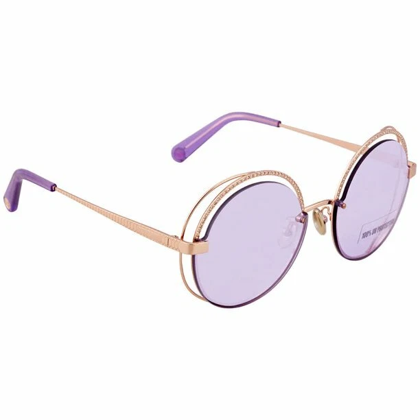 Gafas de sol Roberto Cavalli RC 1101 33S marco redondo de metal dorado violeta 60-18-140  Foto 3 de 3