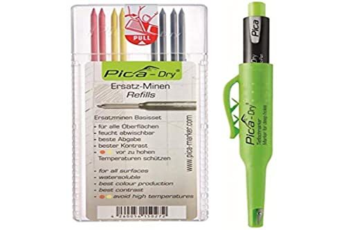 Pica-Dry Longlife Automatic Pencil with Pica-Dry 8 Pack Refill (Multi-Color Wat