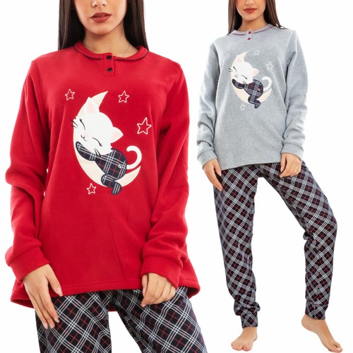 Pigiama donna felpato maniche lunghe pantaloni scozzese gatto TOOCOOL  BE-7964 | eBay