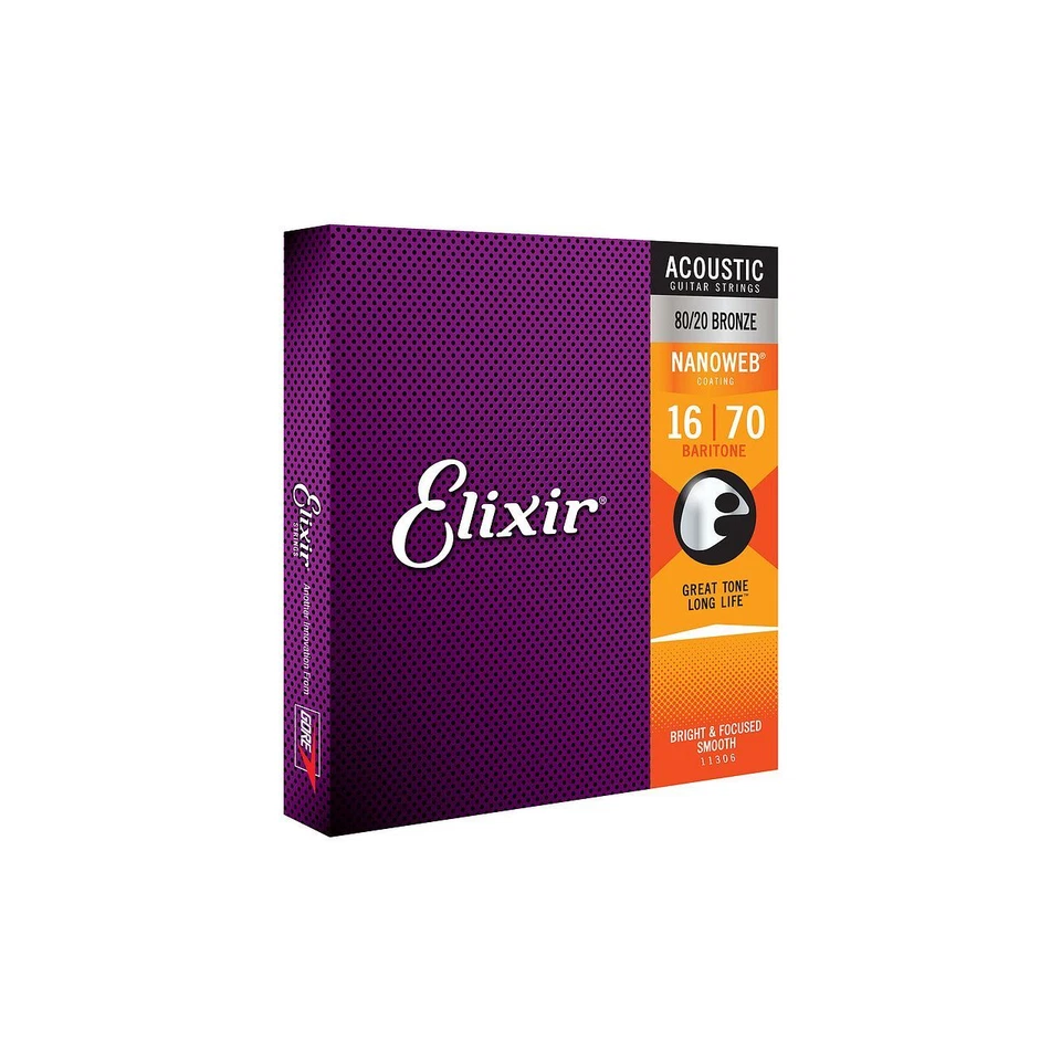 Elixir 11306 6-Cordes Baryton 80/20 Bronze, 016-070 - Photo 1/1