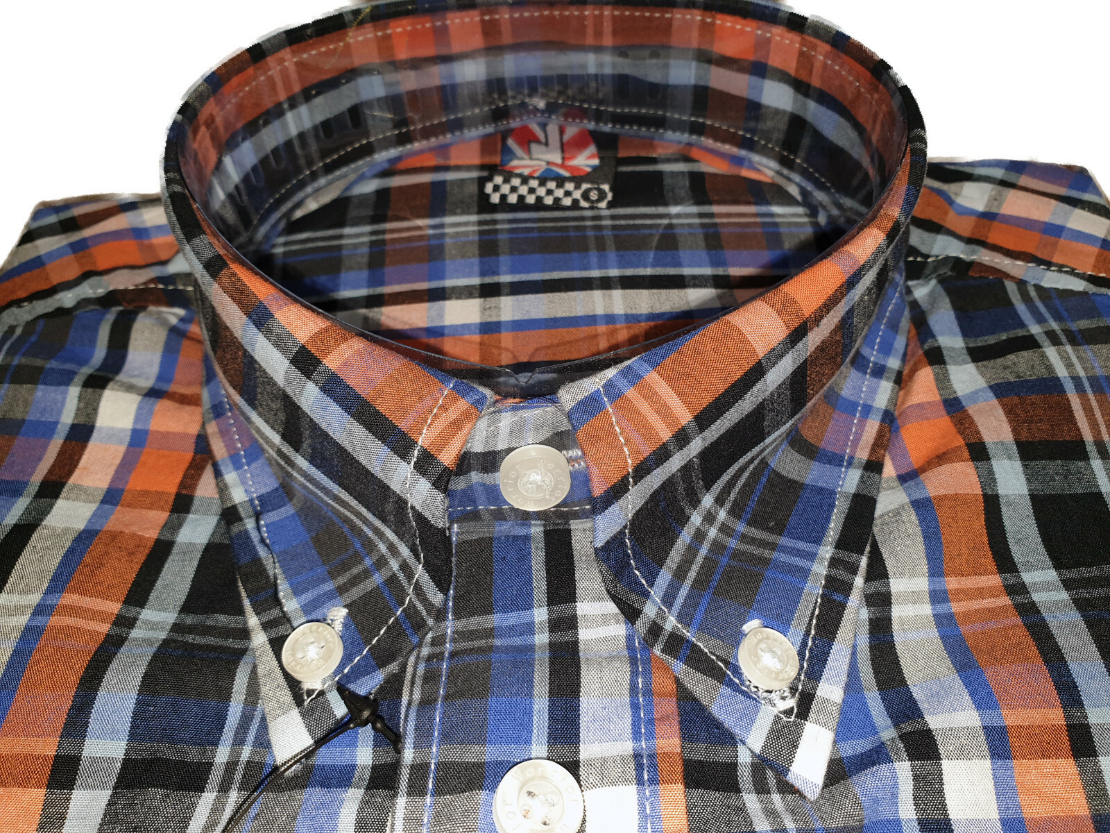 Warrior UK England Button Down Shirt DEKKER Slim-Fit Skinhead Mod Retro image 8