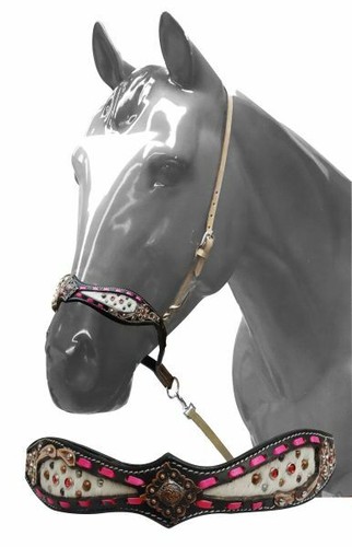 Western Saddle Horse Hair On Leather Nose Band Tie Down Strap W Buckstitching Ebay