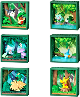 Re-ment Pokemon Frame Deep Green Forest Set of 6 Type Complete BOX