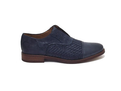 Soldini uomo, scarpe stile inglese 20146, pelle blu E7102