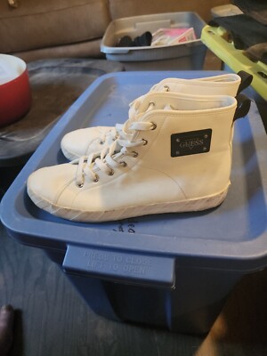 Guess Mens Sneakers Shoes Size 10 All White High Tops