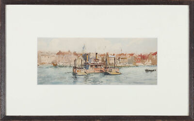 Early 20th Century Watercolour - The Floating Bridge