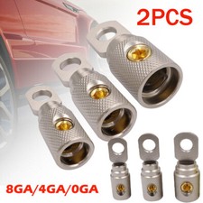 2Pcs Car Wire Coupler Terminal Butt Connector 0 4 8 Gauge Joiner Screw Ring Gold