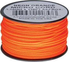 Atwood Rope MFG Micro Cord 125ft Neon Orange MS17 - NEON ORANGE