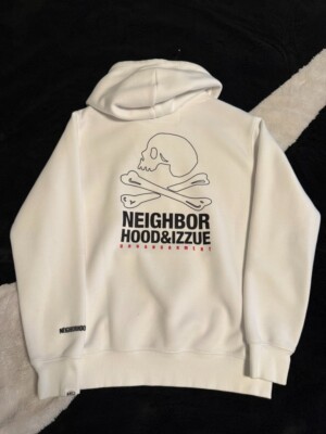 Rare Neighborhood (NBHD) x Izzue White Skull Hoodie Size S/M (Barely Worn)