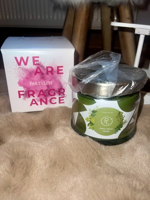 PartyLite 3 Docht Duftwachsglas Farm Fresh Herbs Gartengräuter NEU OVP G732151