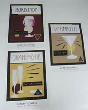 art poster print lithograph Burgundy Vermouth Champagne Cocktail Sharyn Sowell 