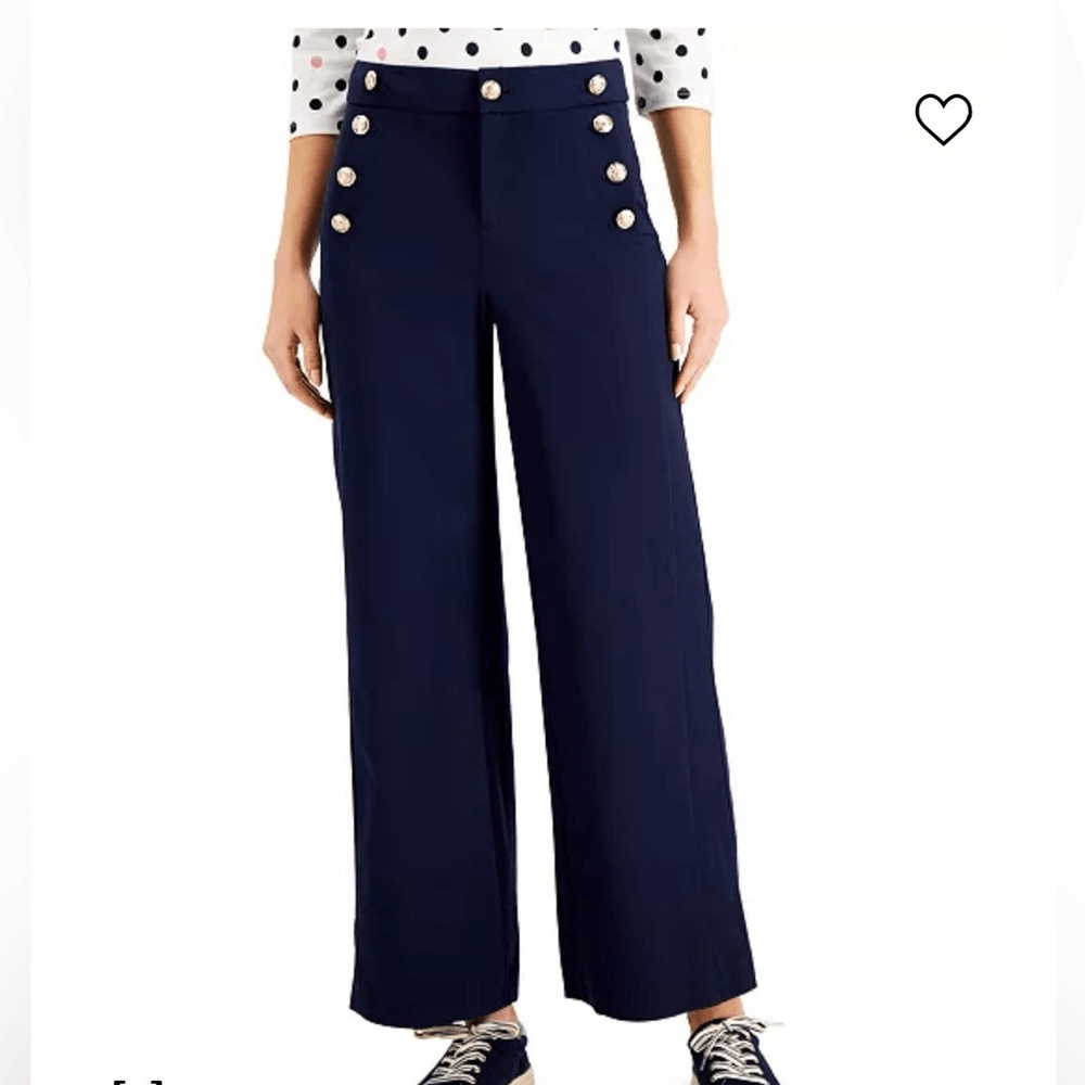 Charter club pants Womens size 16 wide leg sailor pants Navy blue
