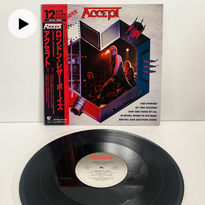Accept London Leatherboys 1985 Japan 12-Inch EP Vinyl Record w/Obi