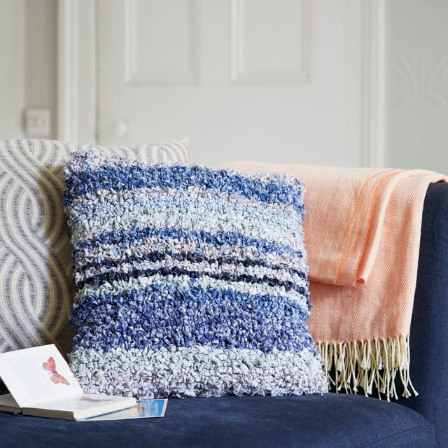 Rag Rug Beginners Cushion Kit Ragged Life 40 X 40cm Hessian Easy