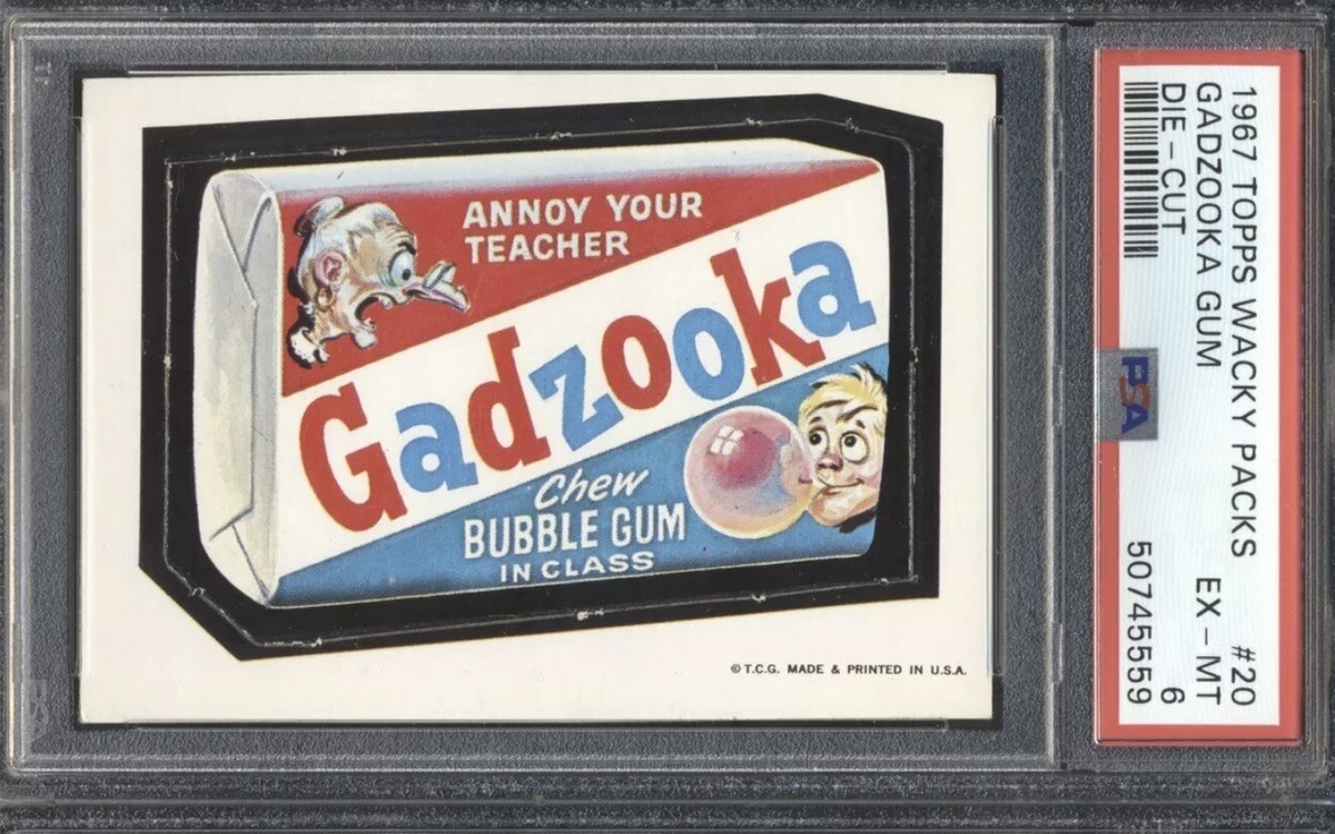 1967 Topps Wacky Packs Die-Cuts Gadzooka Bubble Gum #20 PSA 6 “EX