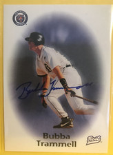 Bubba Trammell 1998 Best on Card Blue Ink Autograph Card Detroit Tigers