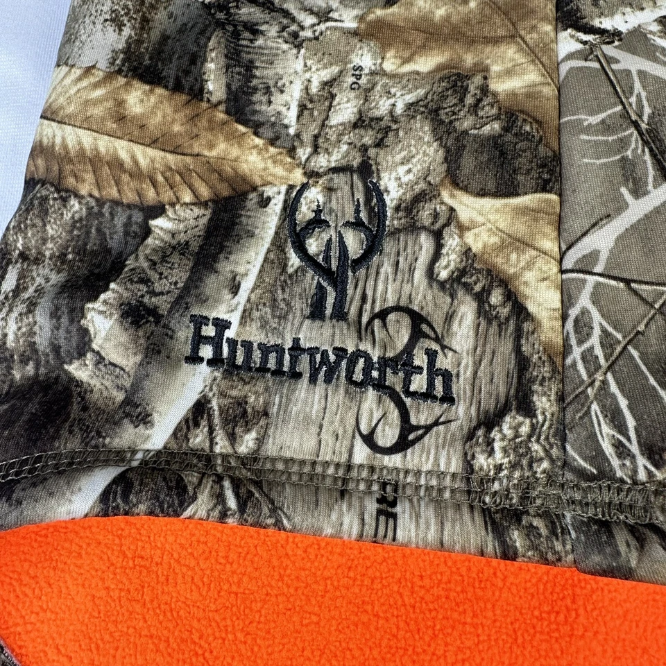 Huntworth Neck Gaitor Face Mask RealTree Edge Heavy Weight Fleece Blaze Orange - Image 2 of 4