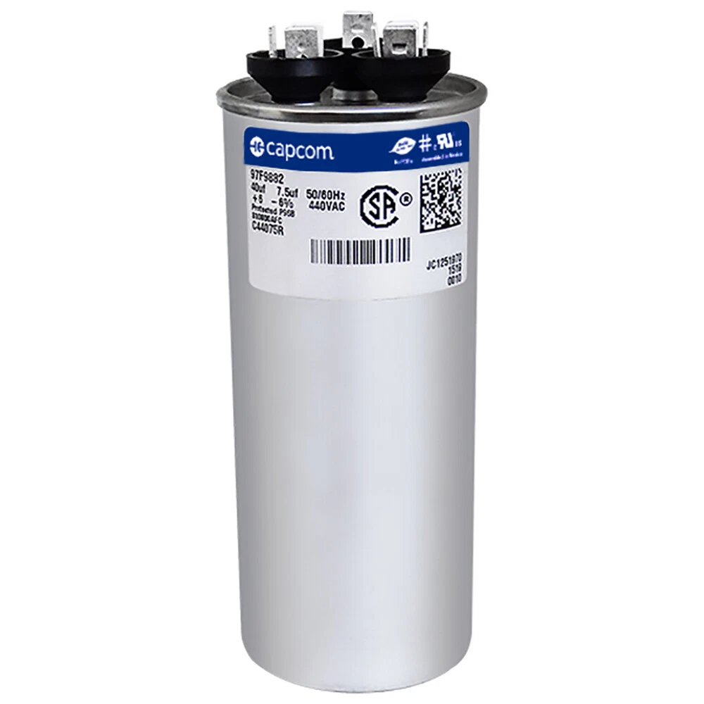 40 + 7.5 uf MFD x 440 VAC - GE / GENTEQ Dual Run Capacitor 97F9882 