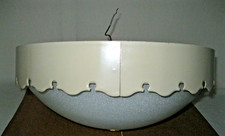 Mid Century Atomic Flush Mount Frosted Textured Glass Dome Ceiling Fixture 15"