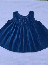 Vintage Blue Velvet Baby Dress