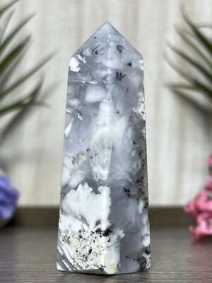 DENDRITIC TOWER - Mineral Point Opal Agate Tree Fern Chakra Witch Snow Crystal 