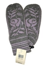 Ladies Women's Lord Taylor Knit Mittens,O/S, Grey/Lavendar