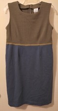 Vintage Classics by Jantzen Dress 6 Petite Green Blue A Line Sleeveless Pleated