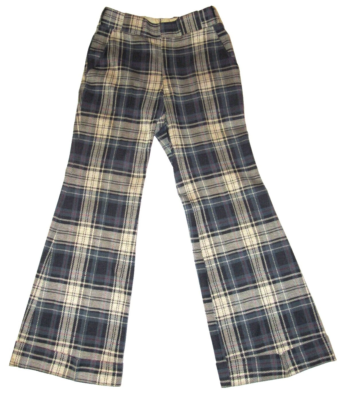 Винтажные мужские штаны из полиэстера с плоской передней частью