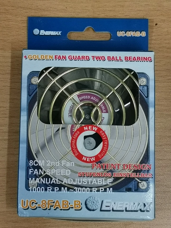 Enermax 8cm cooling fan Golden grill Fan speed adjustable 1000~3000RPM UC-8FAB-B - Image 4 of 4