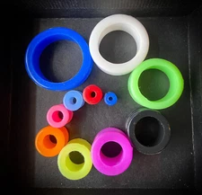 PAIR Flexible Silicone Tunnels Plugs Gauges Earlet Pierced Body Piercing Jewelry