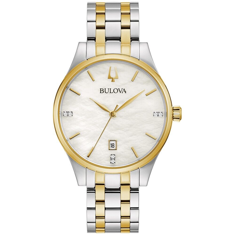 Bulova Women's Quartz Silver Gold Diamond Accent Watch Bulova Women's Quartz Silver Gold Diamond Accent Watch