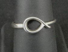 Ring Silver Band NVC Teardrop open Design Simple Sterling 925 Size 9 Ring Band