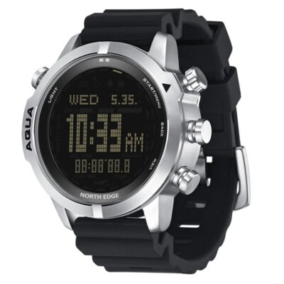 North Edge Aqua Professional Scuba Free Taucheruhr 100M Wasserdicht Tiefenmesser
