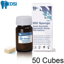 DSI Dental Sterile Absorbable Hemostatic Sponge Gelfoam With Iodoform 50pcs