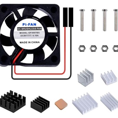 Lüfter für Raspberry Pi 3B+ 4 Model B 5V DC bürstenlos mit Kühlkörpern