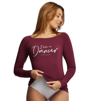 TempsDanse - Viskose Damen Frauen Langarmshirt - AMANA - Bordeaux