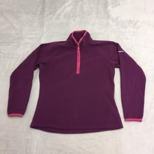 Berghaus Fleece Sweatshirt Womens UK 12 Purple 1/4 Zip Pullover Hiking Outdoor