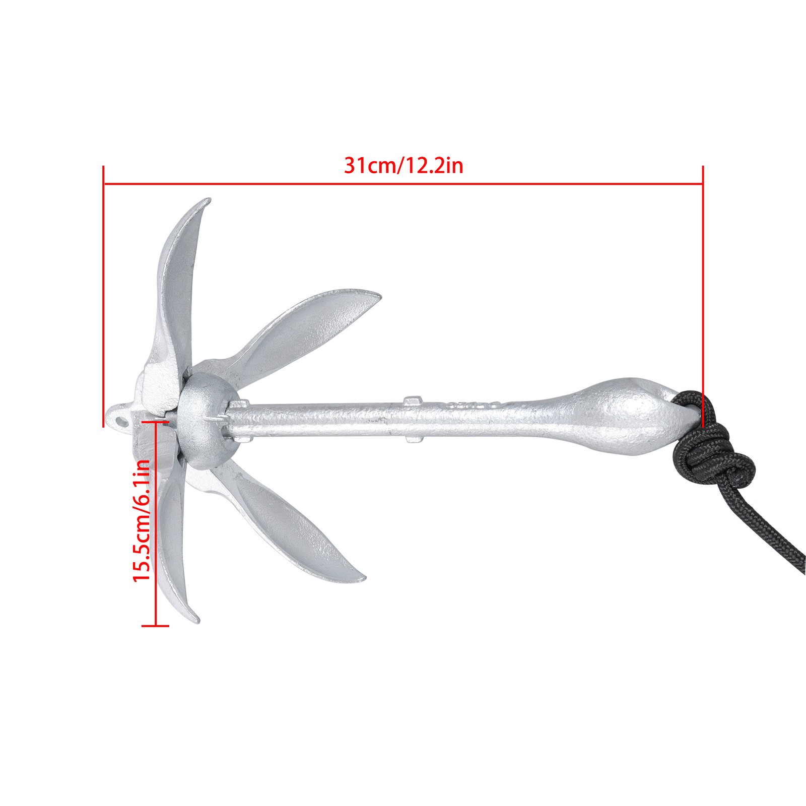 Portable Folding Marine Anchor Kit PWC Raft Boat Kayak Canoe 1.5/3.3/5.5/7.05LB