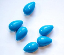17x10mm Medium Blue Plastic Teardrop Beads 8 bds619A