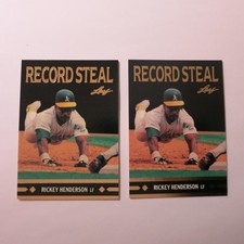 Rickey Henderson 1991 Leaf Gold Moments #BC26 Oakland Athletics Free Postage