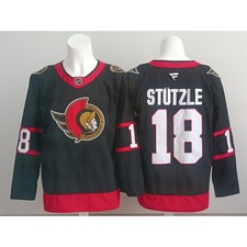 HERREN CASUAL SPORTSHIRT TIM STÜTZLE #18 SCHWARZ HOCKEY NHL TRIKOT