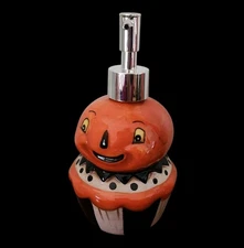 Johanna Parker Pumpkin Halloween Lotion Soap Dispenser 7" Cupcake  Transpac