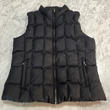 Vintage Gap Zip Front 75 Down Vest Jacket Womens Size XL Black Pockets Y2K