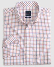 johnnie-O Performance Button Up Shirt - Childers Laguna Blue Size L